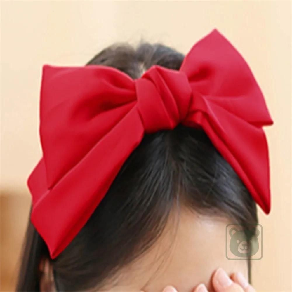 Vares Red Oversized Ribbon Headband Hairband Oversized Ribbon Hairband Hair Accessory