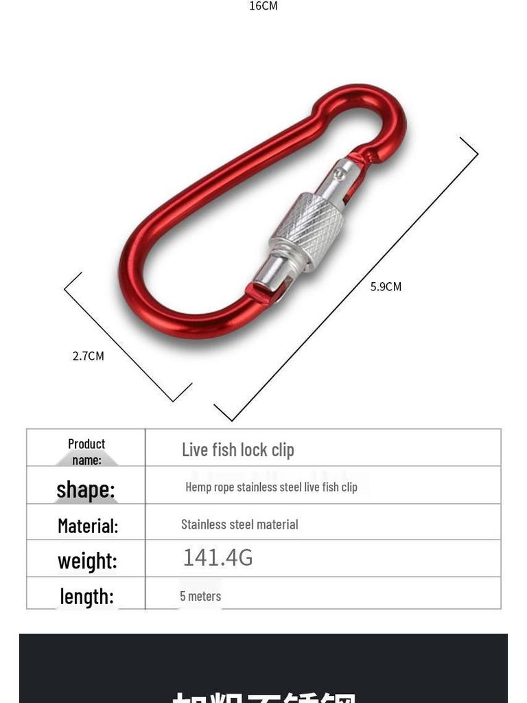 Stainless Steel Big Fish Hook & Lock - Large Portable Fishing Tool for Live Fish and Giant Carp.