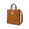 MCM Portuna Aren Monogram Tote Bag Coated Canvas Shoulder Handbag Unisex Tote Bag Cognac MMTCSKC03CO001
