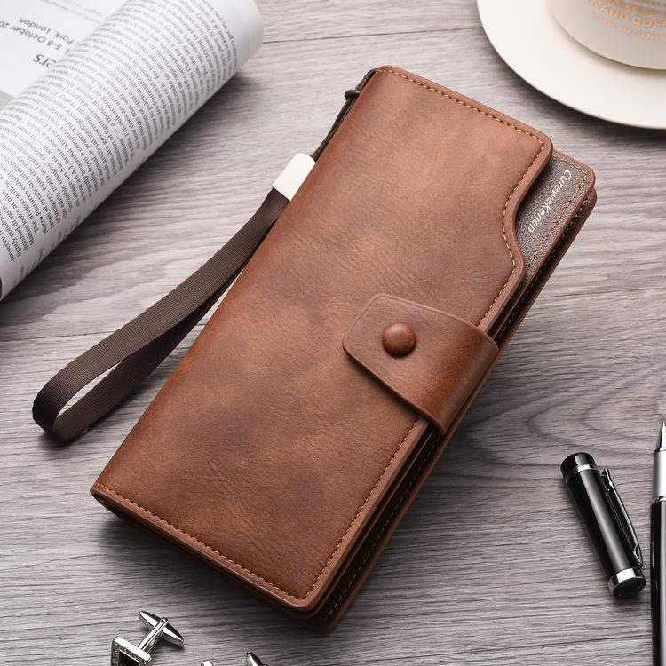 Men Wallets Business Zipper Long Wallet Clutch Purse Coin Card Holder