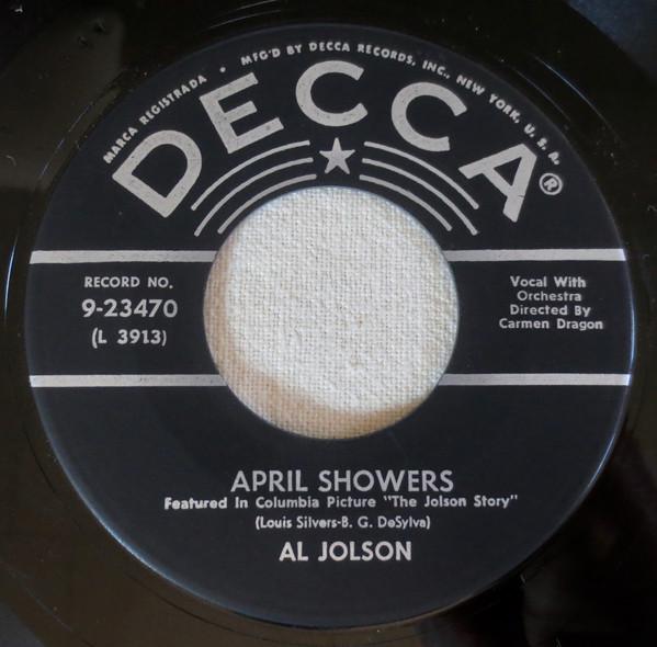 

7inch Record AL JOLSON - April Showers / Swanee 923470 Decca US Pop Used