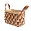 Rectangular Woven Basket Handwoven Storage LeatherStyle