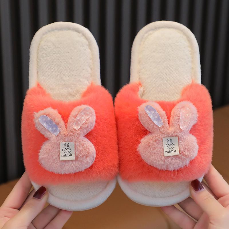 Βαμβακερές Παντόφλες Κουνελάκι για Κορίτσια – Νήπια & Παιδιά – Χειμώνας, Οικιακή & Εξωτερική Χρήση, Ζεστή Γούνα για Μωρά Κορίτσια