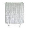 Plain Colour Waterproof Corrugated Edge Shower Curtain Ruffled Bathroom Curtain Decoration