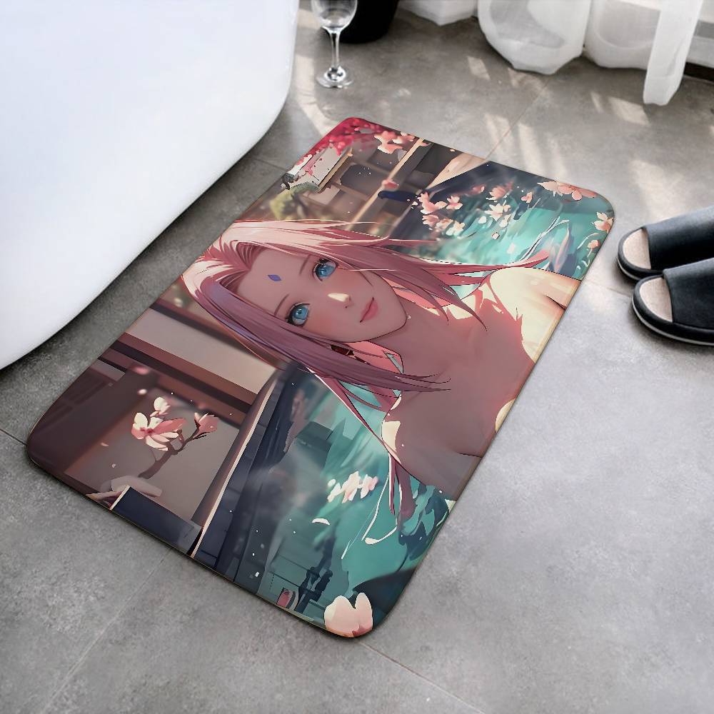 H-Haruno-N-narutoS-Sakura-Floor Mat For Living Room Sofa Floor Cushions Modern Soft Fluffy Home Rug For Bedroom Play Carpet