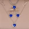 Crystal Crystal Heart Pendant Jewelry Set Bracelet Rhinestone Necklace Set  Women