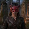 Gothic Demon Mask Halloween Ram Horn Mask, Horror Devil Half Face Lightweight Masquerade for Cosplay Costume Party