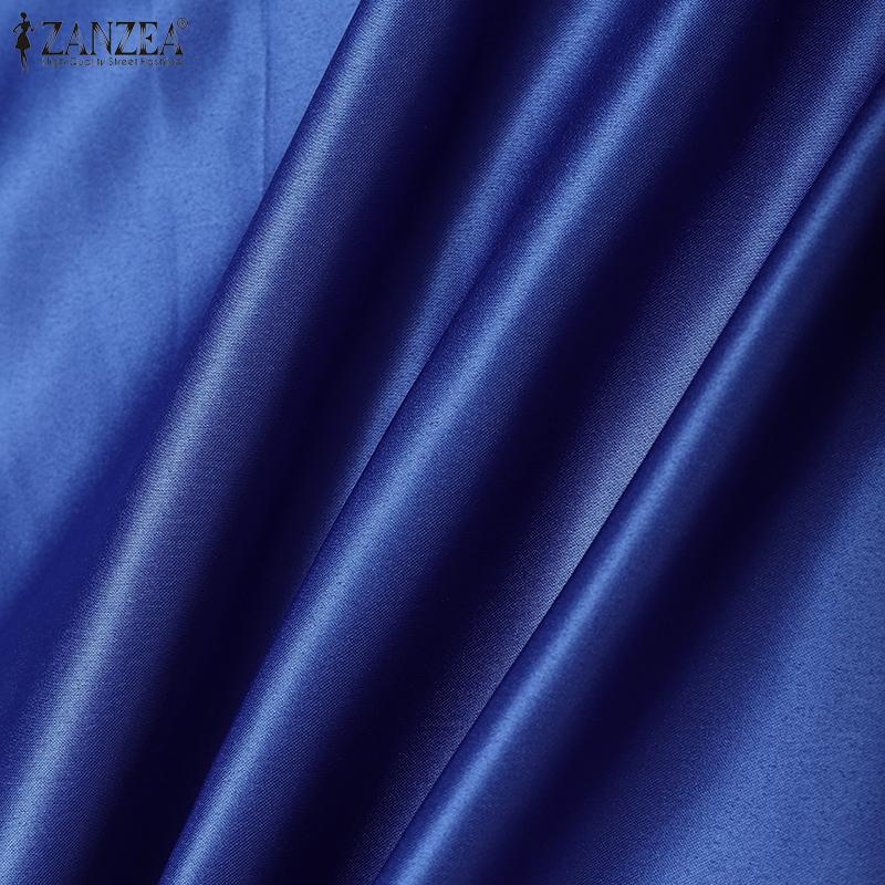 ZANZEA Fuste lungi cu linie A, lejer, cu talie elastică