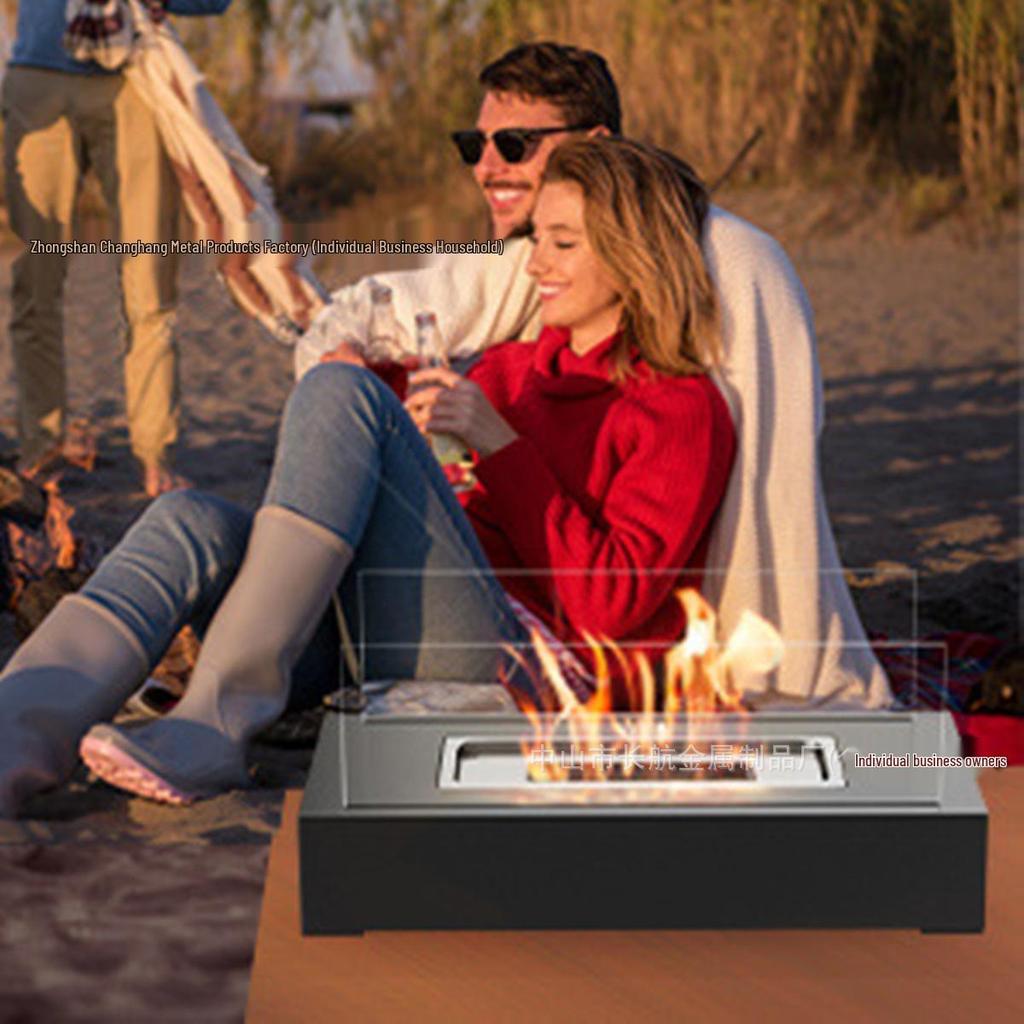 Portable Indoor/Outdoor Tabletop Fireplace: Small Decorative Real Fire Stove
