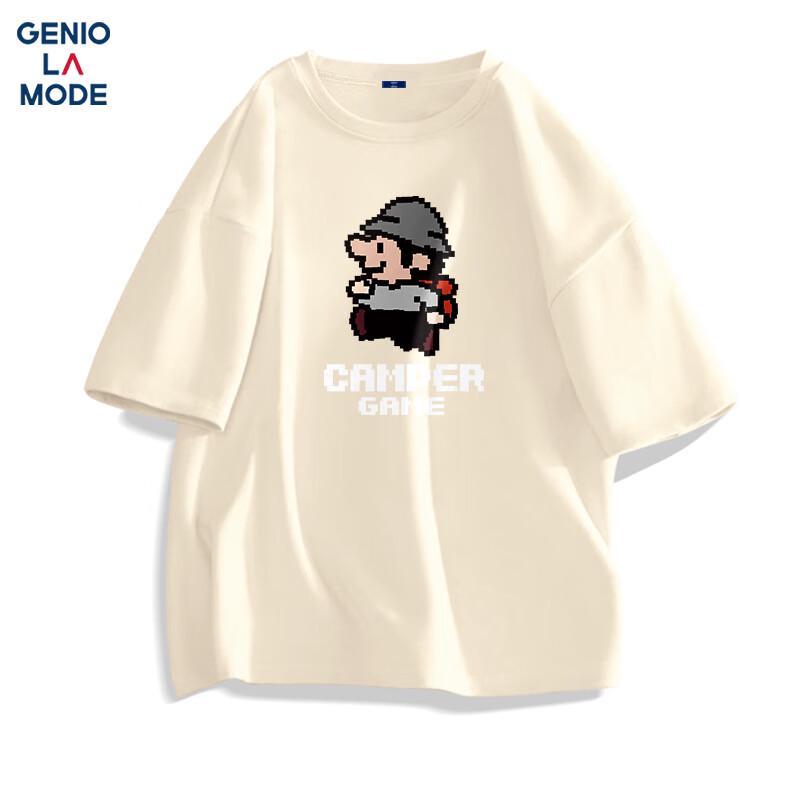 GENIOLAMODE Men s Summer Casual Pure Cotton Round Neck Short Sleeve T-Shirt 3XL