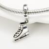 Neue Armband Halskette 925 Sterling Silber Skate Schuhe Perlen Anhänger Silber 925 Original Schmuck