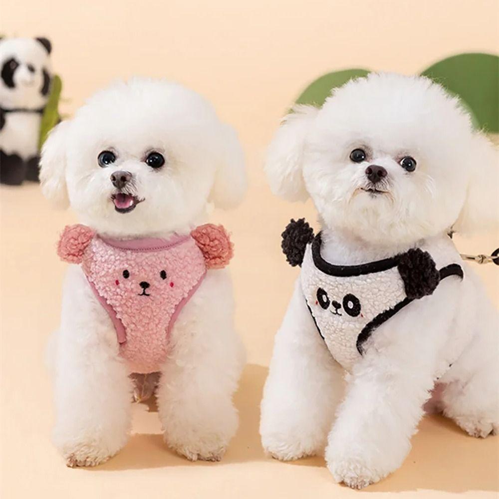 

Breathable Puppy Chest Back Fleece Cat Collar Accessories New Pet Leash Bichon Frise