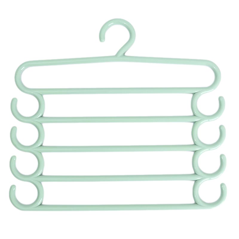 5 Layers Clothes Hangers Trousers Pants Hangers Towel Scarfs Racks Pants Holders Clothes Hangers Closet Storage Organization зелёный