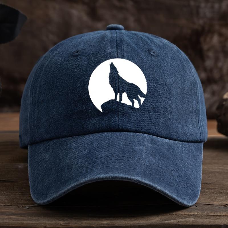 Funny Wolf Print Baseball Hat Unisex Outdoor Fashion Versatile Peaked Cap