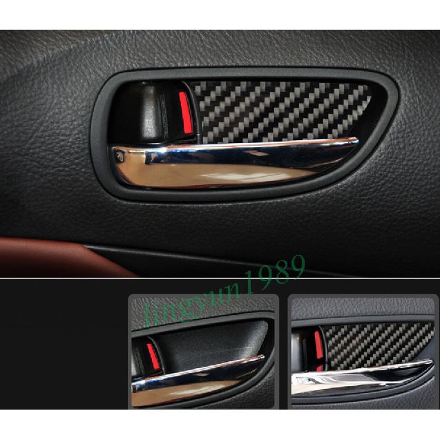 4PCS Carbon Fiber Interior Car Door Bowl Cover Trim Fit For Lexus GS 2006-2011