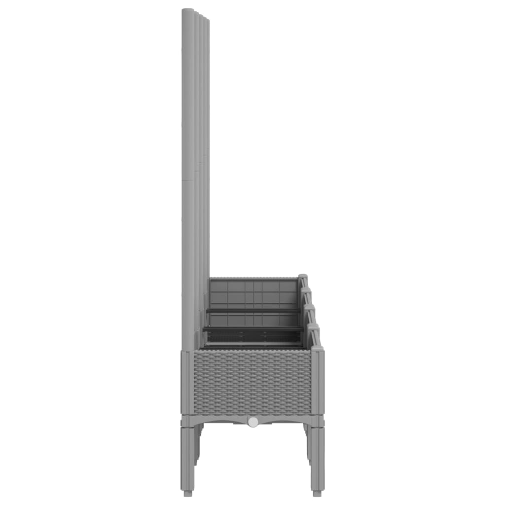 Planter with Trellis Light Grey 160 X 40 X 142 Cm PP