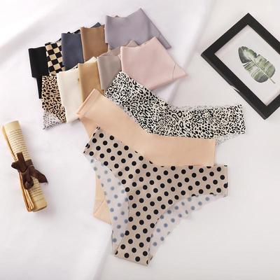 European and American Leopard Print Seamless Ice Silk Quick-Drying Women's Comfortable Panties