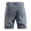 Summer Cross-Border New Product Star Pattern Denim Shorts Men'S European And American Retro Straight Five-Point Pants Men'S Denim Shorts