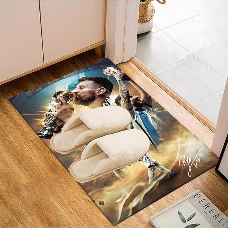 Messi Football Celebration Rug Game Carpet, Floor Mat for Bedroom Living Room Entryway Rug, Home Decor Idea Gift for Christmas birthday