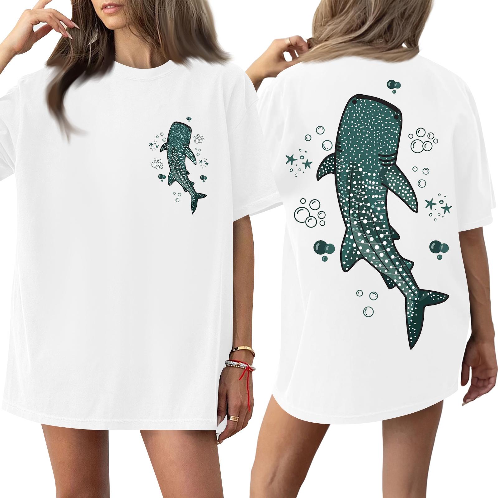 

Women s Round Neck Printed Short,sleeved T,shirt Top L білий