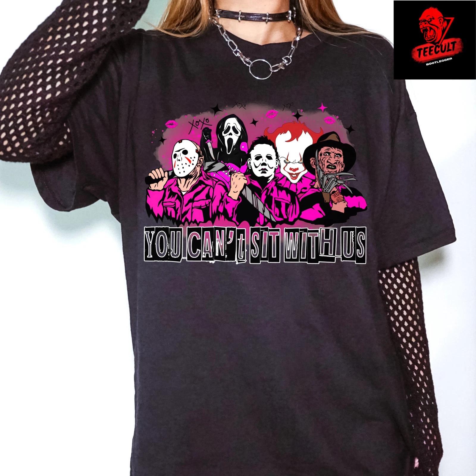 Men s and Women s T-shirts Mean Girls You can t sit with us Funny Horror Halloween L