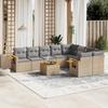 VidaXL Salon de Jardin avec Coussins 10 pcs, Canapés de Terrasse, Ensemble de Meubles de Patio, Mobilier d'Extérieur, Beige 3227151