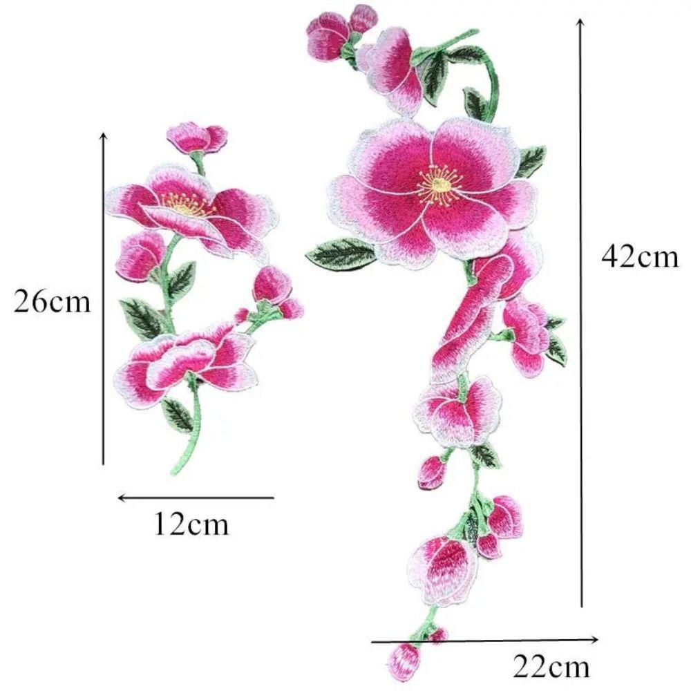 DIY Embroidered Flowers Trims Peony Design Ribbon Edge Appliques DIY Trimmings