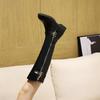 Autumn and winter new women's fashion belt buckle high boots low heel round head large size boots Martin boots