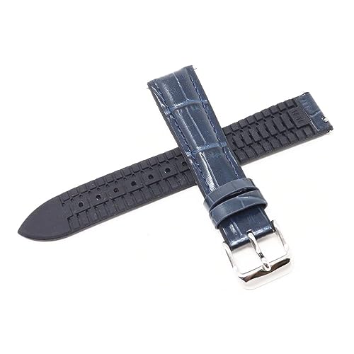 Seiko watch band, 18mm, leather/rubber, genuine navy blue, for RS02C18NY watch.