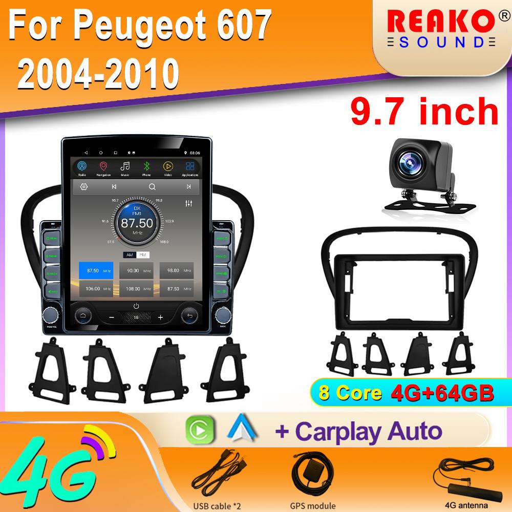 9.7" Vertical Style Tesla Screen Android Car Radio For Peugeot 607 2004-2010 GPS Navigation Multimedia Player Stereo Screen