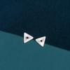 Elegant S925 Sterling Silver Crushed Ice Triangle Stud Earrings for Women, Minimalist Ins Style, Comfortable for Sleeping.