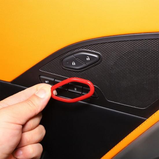 Red Door Lock Switch Button Cover Trim molding for Corvette C7 2014-19
