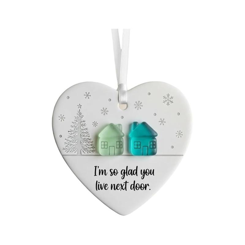 Individualized Christmas Tree Decoration Heart Shape Acrylic Hanging Ornament For Holiday Celebration