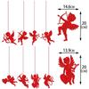 8/16PCS Valentines Day Cupid Pendant Decorations 8 Styles Heart Cupid Embellishments for Wedding Anniversary Party Supplies