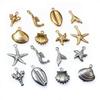 20pcs Shell Starfish Lobster Charms Pendant Stainless Steel Crafts DIY Jewelry Making Accessories for Necklace Bracelet Earrings