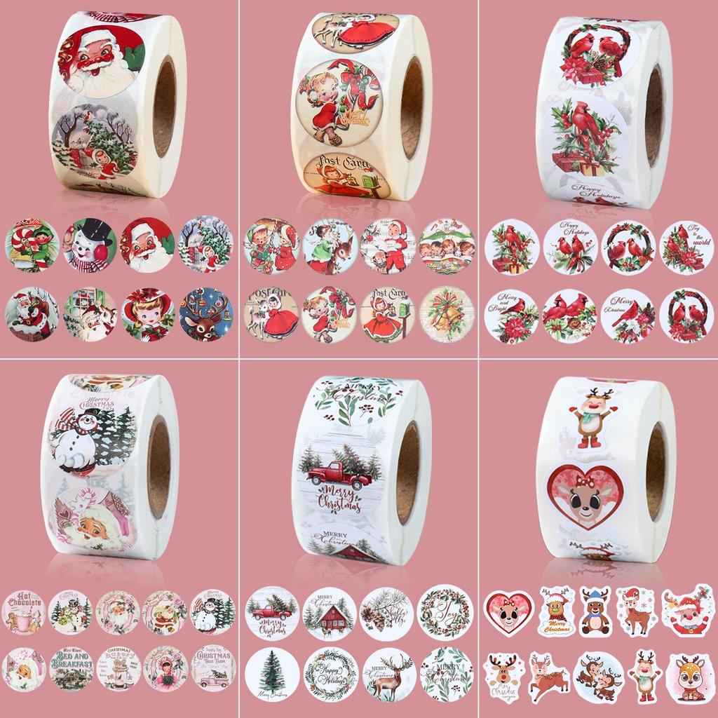 500 Stück Frohe Weihnachten Aufkleber Cristmas Xmas Party Siegel Etiketten Aufkleber Für DIY Geschenke Backverpackung Umschlag Schreibwaren Dekor