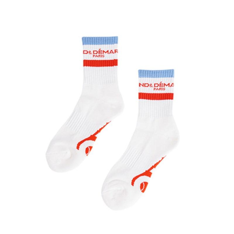 

ROND&DEMARRER [Унисекс] Фирменные спортивные носки до середины икры (Полосатая версия) Free