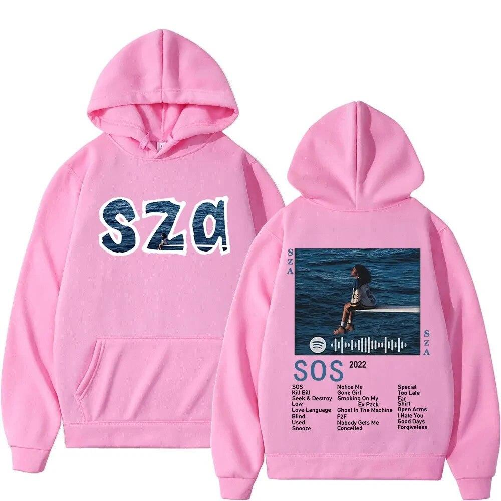 SZA New Music Album SOS Print Hoodies Unisex Women Casual Fashion Sweatshirts Oversized Hoodie Pullovers Tracksuit Unisex Clothing