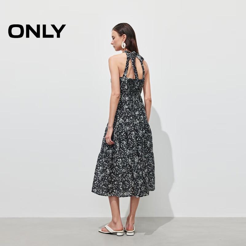 ONLY 2025 Spring Halter Neck Printed Sleeveless Tie-Waist Dress