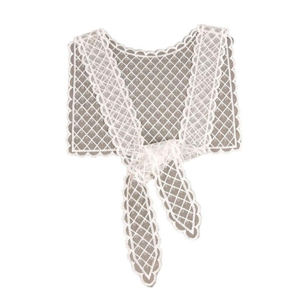 White Fake Collar Shawl Translucence Protect Neck Scarf Elegant Lace Neck Guard Scarf  Female