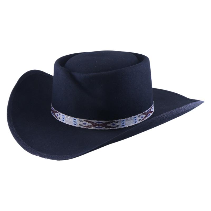 

Новая шляпа из шерстяного фетра Мужская ретро британская джазовая шляпа Шерстяная подарочная шляпа L（58-60cm） чёрный