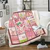 Cartoon Pig Print Flannel Blanket Sofa Nap Blanket Sheet Bedspread Blanket