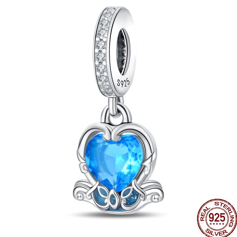 Copper Blue Mountains Airplane Stars Moon Blessing Charm Beads Suitable For 3Mm Original Bracelet Diy