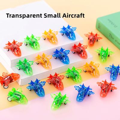 20Pcs Creative Mini Car Boys Kid Plastic Transparent Pull Back Car Small Aircraft Toys Favor Party Educational Birthday Gifts