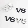 3D Metal V6 V8 Logo Car Front Hook Grille Emblem Badge Sticker Decals For Camry Land Cruiser Highlander Accessories