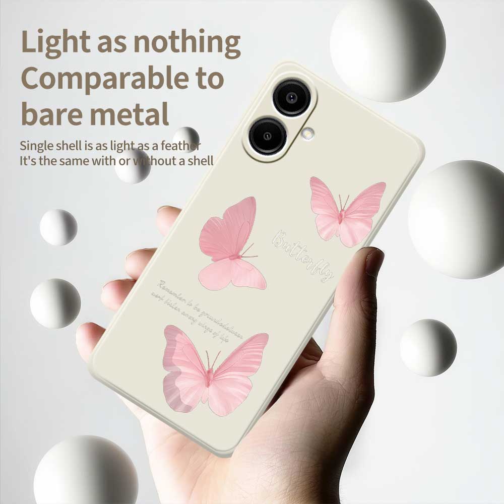 Für Samsung Galaxy A07 4G Hülle Schmetterlingsmuster Druck Gerade Kante TPU Handy-Rückseite