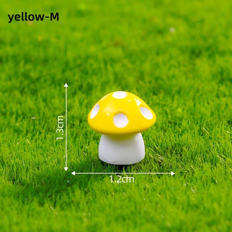 New 10-80PCS Mini Resin Mushroom 8 Colors Small Mushrooms for Dollhouse Decor Micro Fairy Garden Landscape Aquarium Tiny Toys