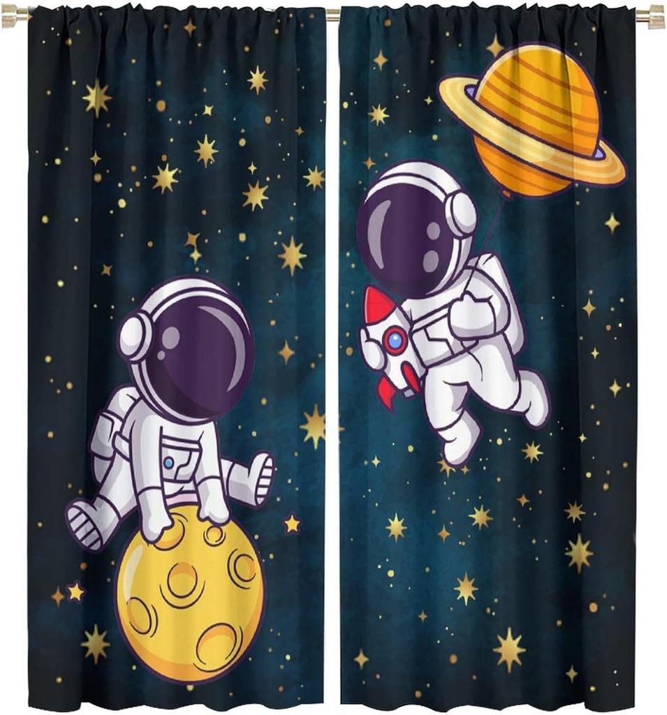 Solar System Window Curtains Kids Outer Space Treatments Bedroom Universe Planets Galaxy Astronomy Drapes Curtain For Made Of Polyester