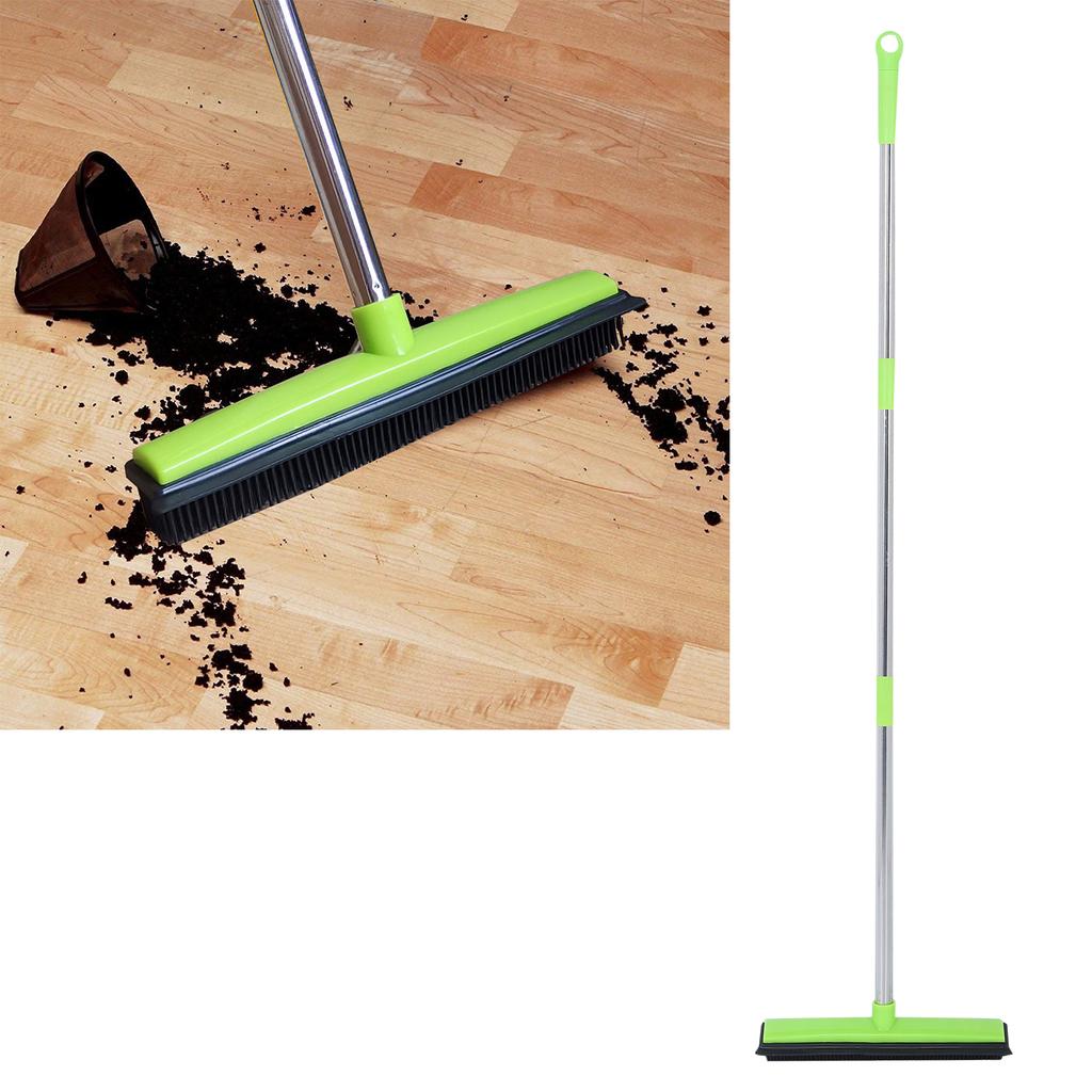 Multifunction Telescopic Floor Carpet Broom Pet Hair Dust Removal Cleaner Sweeper Cleaning ToolsGreen