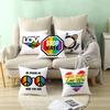 Rainbow Heart Pattern Nordic Sofa Cushion Cover Peach Skin Pillowcase Home Decor Pillowcase